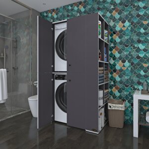 Çamaşır-kurutma Makinesi Dolabı Kapaklı Fedyenka Gri 180*090*60 Banyo Arkalıksız