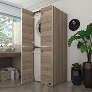 Çamaşır-bulaşık Makinesi Dolabı Kapaklı Roksana Crd 180*70*60 Banyo Çift Katlı Arkalıksız