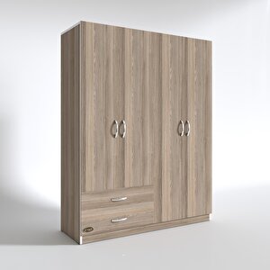 Gardırop 4 Kapaklı Kapılı 2 Çekmeceli Orkide Crd 180*120*42 Gardolap Dolap