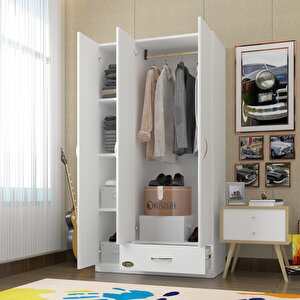 Gardırop 3 Kapılı 1 Çekmeceli Hanımeli 180*120*52 Byz Xlarge Kapaklı Gardolap Dolap