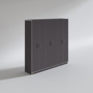 Gardırop 6 Kapaklı Kapılı Anemon 180*180*42 Gri Gardolap Dolap