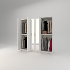 Gardırop 6 Kapaklı Kapılı Anemon 180*180*42 Byz Aynalı Gardolap Dolap