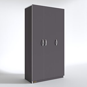 Kenzlife Gardırop 3 Kapılı Ballıbaba 180x120x52 Gri Xlarge Kapaklı Gardolap Dolap