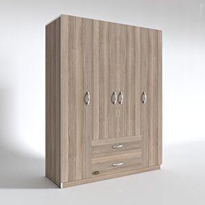 Gardırop 4 Kapılı 2 Çekmeceli Deligül 180*160*52 Crd Xlarge Kapaklı Gardolap Dolap