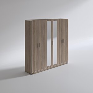 Gardırop 6 Kapaklı Kapılı Anemon 180*180*42 Crd Aynalı Gardolap Dolap