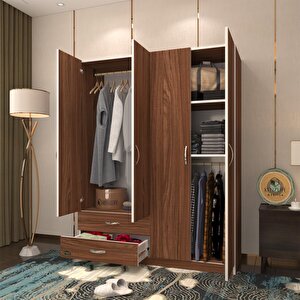 Gardırop 4 Kapaklı Kapılı 2 Çekmeceli Orkide Cvz 180*120*42 Gardolap Dolap