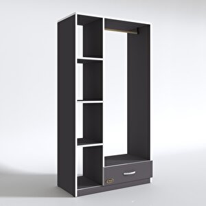 Giysi Dolabı Mengühan 175x90x40 Gri Gardırop 1 Çekmeceli