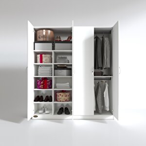 Gardırop 4 Kapılı Kaktüs 180*160*52 Byz Xlarge Kapaklı Gardolap Dolap