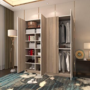 Gardırop 4 Kapılı Kaktüs 180*160*52 Crd Xlarge Kapaklı Gardolap Dolap