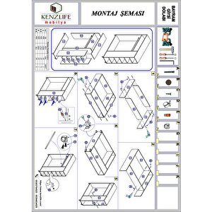 Kenzlife Giysi Dolabı Bayram 180*150*40 Byz Gardırop