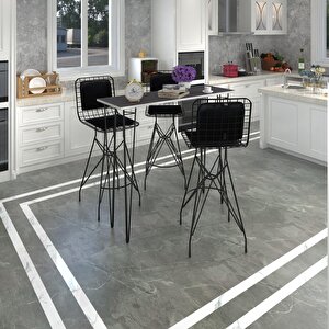 Knsz Masa Sandalye Takımı Hem105zengin Grisyh 140*040 3 Sandalye Syhsyh Sırt Minderli