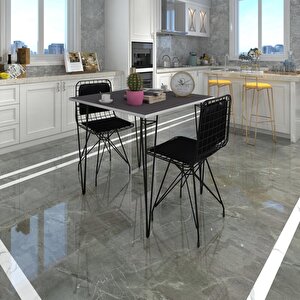 Knsz Masa Sandalye Takımı Hem75mazlum Grisyh 070*070 Sm 2 Sandalye Syhsyh Sırt Minderli