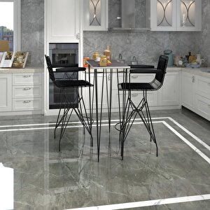 Knsz Masa Sandalye Takımı Hem105zengin Grisyh 100*040 2 Sandalye Syhsyh Kolçaklı Sırt Minderli