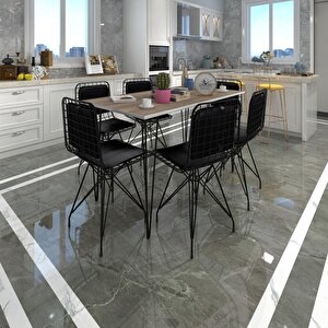 Knsz Masa Sandalye Takımı Hem75mazlum Crdsyh 130*070 Sm 6 Sandalye Syhsyh Sırt Minderli