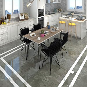 Knsz Masa Sandalye Takımı Hem75mazlum Crdsyh 130*070 Klçsm 4 Sandalye Syhsyh Kolçaklı Sırt Minderli