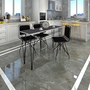 Knsz Masa Sandalye Takımı Hem75mazlum Grisyh 120*040 Sm 3 Sandalye Syhsyh Sırt Minderli