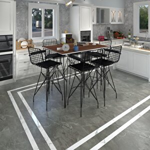 Knsz Masa Sandalye Takımı Hem105zengin Cvzsyh 130*070 6 Sandalye Syhsyh Kolçaklı