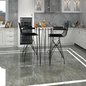 Knsz Masa Sandalye Takımı Hem105zengin Grisyh 100*040 2 Sandalye Syhsyh Kolçaklı