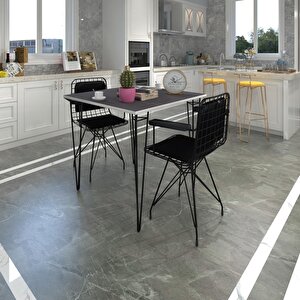Knsz Masa Sandalye Takımı Hem75mazlum Grisyh 060*060 Klçsm 2 Sandalye Syhsyh Kolçaklı Sırt Minderli