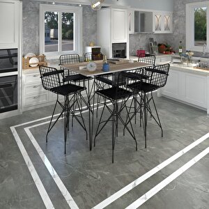 Knsz Masa Sandalye Takımı Hem105zengin Crdsyh 130*090 6 Sandalye Syhsyh Kolçaklı
