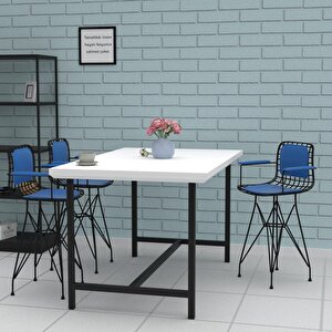 Knsz Ufak Boy Tel Bar Sandalyesi 1 Li Uslu Syhmvi Kolçaklı Sırt Minderli 55 Cm Oturma Yüksekliği Mutfak Bahçe Cafe Ofis