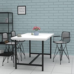 Knsz Ufak Boy Tel Bar Sandalyesi 1 Li Uslu Syhtalen Kolçaklı Sırt Minderli 55 Cm Oturma Yüksekliği Mutfak Bahçe Cafe Ofis