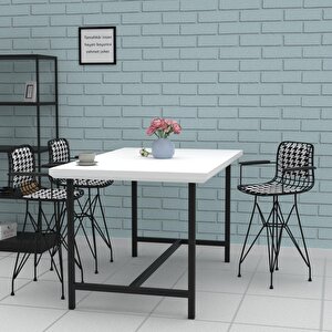 Knsz Ufak Boy Tel Bar Sandalyesi 1 Li Uslu Syhkono Kolçaklı Sırt Minderli 55 Cm Oturma Yüksekliği Mutfak Bahçe Cafe Ofis
