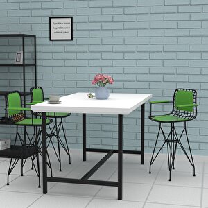 Knsz Ufak Boy Tel Bar Sandalyesi 1 Li Uslu Syhyşl Kolçaklı Sırt Minderli 55 Cm Oturma Yüksekliği Mutfak Bahçe Cafe Ofis