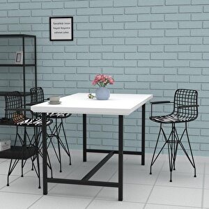 Knsz Ufak Boy Tel Bar Sandalyesi 1 Li Uslu Syhbonar Kolçaklı 55 Cm Oturma Yüksekliği Mutfak Bahçe Cafe Ofis