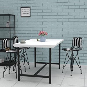 Knsz Ufak Boy Tel Bar Sandalyesi 1 Li Uslu Syhtuan Sırt Minderli 55 Cm Oturma Yüksekliği Mutfak Bahçe Cafe Ofis