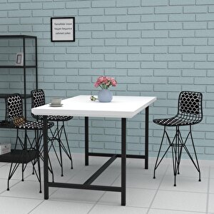 Knsz Ufak Boy Tel Bar Sandalyesi 1 Li Uslu Syhviona Sırt Minderli 55 Cm Oturma Yüksekliği Mutfak Bahçe Cafe Ofis