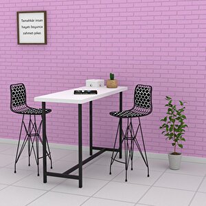 Knsz Kafes Tel Bar Sandalyesi 1 Li Zengin Syhviona Sırt Minderli 75 Cm Oturma Yüksekliği Ofis Cafe Bahçe Mutfak
