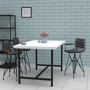 Knsz Ufak Boy Tel Bar Sandalyesi 1 Li Uslu Syhviona Kolçaklı Sırt Minderli 55 Cm Oturma Yüksekliği Mutfak Bahçe Cafe Ofis