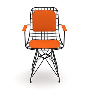 Knsz Kafes Tel Sandalyesi 1 Li Mazlum Syhtrn Kolçaklı Sırt Minderli Ofis Cafe Bahçe Mutfak