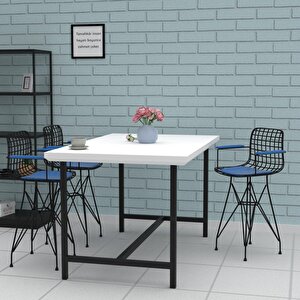 Knsz Ufak Boy Tel Bar Sandalyesi 1 Li Uslu Syhmvi Kolçaklı 55 Cm Oturma Yüksekliği Mutfak Bahçe Cafe Ofis