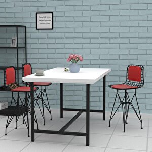Knsz Ufak Boy Tel Bar Sandalyesi 1 Li Uslu Syhkrm Sırt Minderli 55 Cm Oturma Yüksekliği Mutfak Bahçe Cafe Ofis
