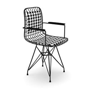Knsz Kafes Tel Sandalyesi 1 Li Mazlum Syhkono Kolçaklı Sırt Minderli Ofis Cafe Bahçe Mutfak
