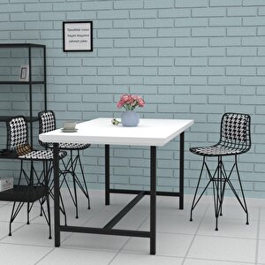 Knsz Ufak Boy Tel Bar Sandalyesi 1 Li Uslu Syhkono Sırt Minderli 55 Cm Oturma Yüksekliği Mutfak Bahçe Cafe Ofis