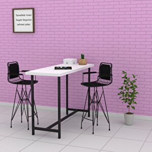Knsz Kafes Tel Bar Sandalyesi 1 Li Zengin Syhsyh Kolçaklı Sırt Minderli 75 Cm Oturma Yüksekliği Ofis Cafe Bahçe Mutfak