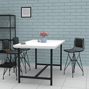Knsz Ufak Boy Tel Bar Sandalyesi 1 Li Uslu Syhsyh Sırt Minderli 55 Cm Oturma Yüksekliği Mutfak Bahçe Cafe Ofis