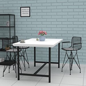 Knsz Ufak Boy Tel Bar Sandalyesi 1 Li Uslu Syhkono Kolçaklı 55 Cm Oturma Yüksekliği Mutfak Bahçe Cafe Ofis