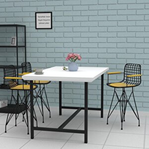 Knsz Ufak Boy Tel Bar Sandalyesi 1 Li Uslu Syhsrı Kolçaklı 55 Cm Oturma Yüksekliği Mutfak Bahçe Cafe Ofis