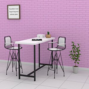 Knsz Kafes Tel Bar Sandalyesi 1 Li Zengin Syhbyz Kolçaklı Sırt Minderli 75 Cm Oturma Yüksekliği Ofis Cafe Bahçe Mutfak