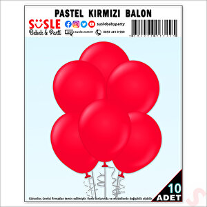 Kırmızı Pastel Balon, 30cm X 10 Adet