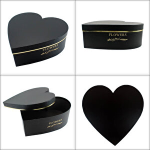 Kalp Kutu Orta Boy, 29 X 29 X 11 Cm - Siyah