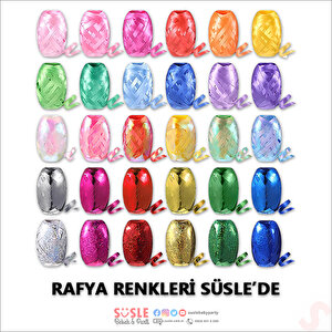 Rafya, 5 Mm X 10 Mt - Metalik Pembe