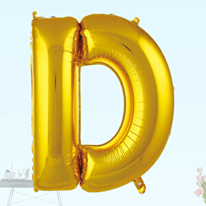 D Harf Folyo Balon, 100 Cm - Altın