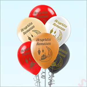 Hoşgeldin Ramazan Pastel Balon, 30cm X 8 Adet