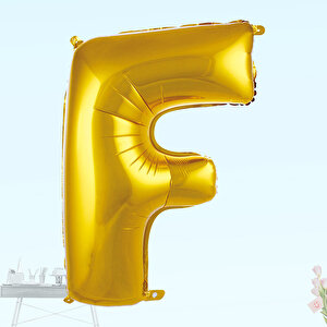 F Harf Folyo Balon, 100 Cm - Altın