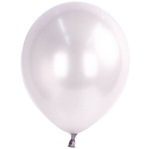 Balon Standlı, 7 Adet - Metalik Beyaz Balon